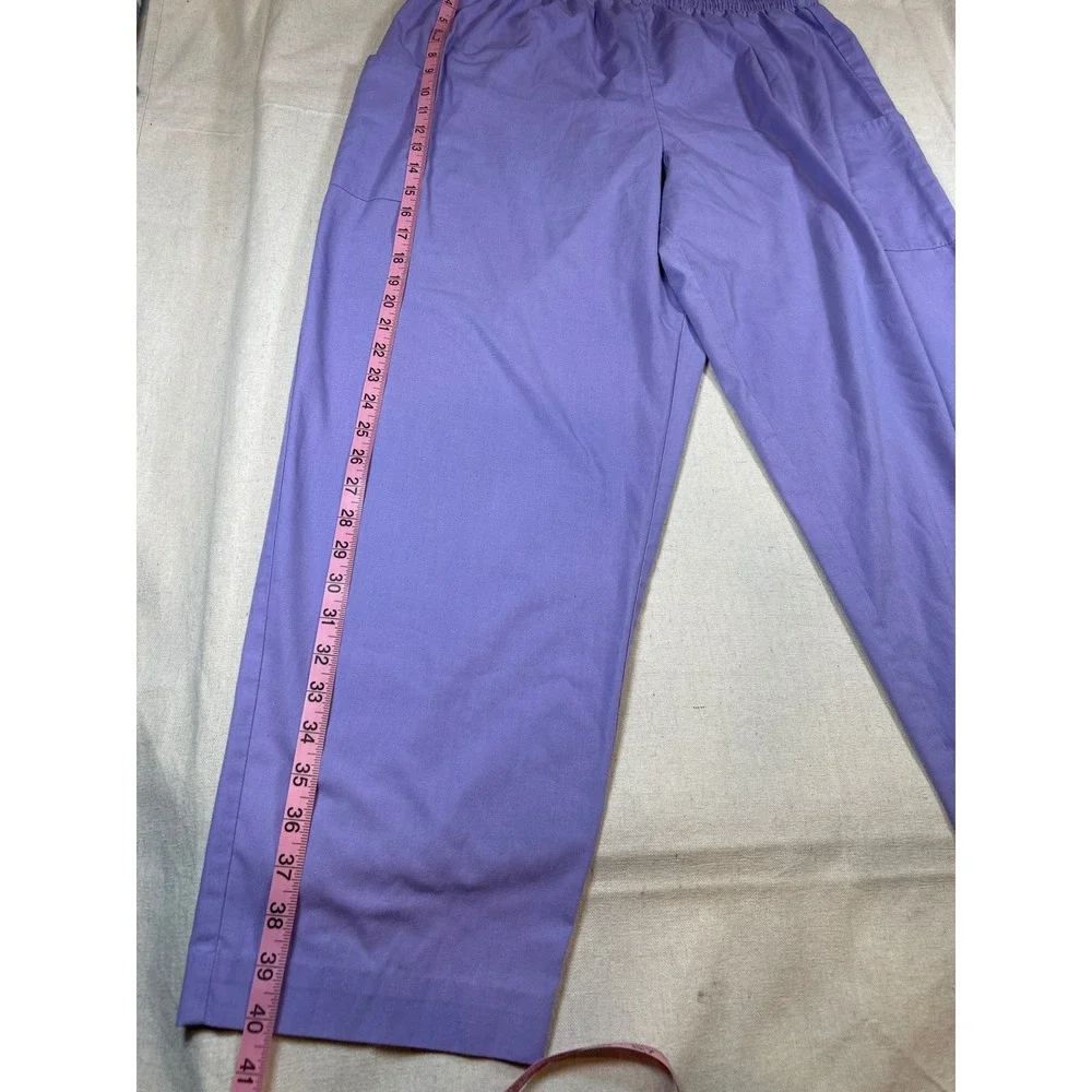 Jasco Uniform Co Purple Nursing Scrub Pants‎ XXL Elastic Waist Cargo Lilac FAIR